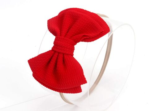 Baby Girl's 5 Inches Soft Double Bow-knot Nylon Headband Toddler Headdress for Photography Party Festivals (Red1) in Kuwait