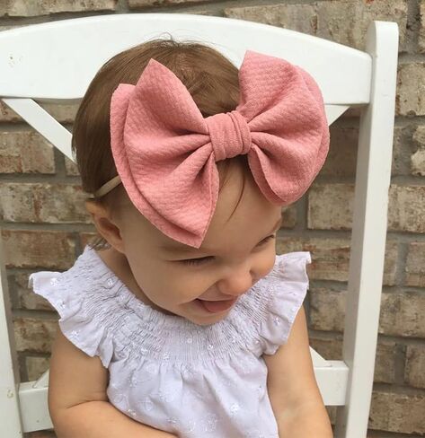 Baby Girl's 5 Inches Soft Double Bow-knot Nylon Headband Toddler Headdress for Photography Party Festivals (Red1) in Kuwait