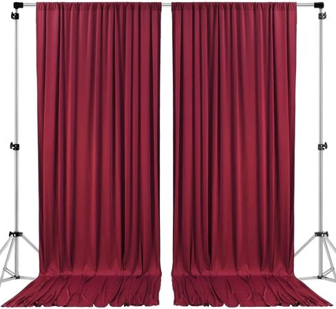 AK TRADING CO. 10 feet x 8 feet IFR Polyester Backdrop Drapes Curtains Panels with Rod Pockets - Wedding Ceremony Party Home Window Decorations - Black in Kuwait