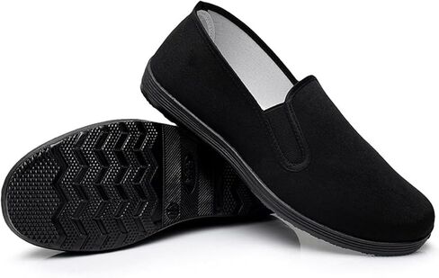 Kung Fu Shoes for Men and Women, Tai Chi Martial Arts Canvas Slip-On Shoes Traditional Chinese Old Beijing Style with Flexible Textured Rubber Sole for Training, Walking and Everyday Wear in Saudi Arabia