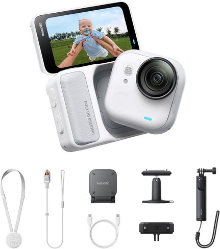 Insta360 GO Ultra Tadej Pogačar Edition - Small 4K Vlogging Camera, Hands-Free, POV Cam, 1/1.28" Sensor, 53g Lightweight, 156° FOV, 200 Min Battery Life, Magnetic Wearable Action Camera for Cycling in Kuwait