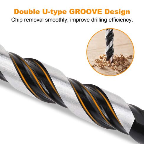 5-Piece Masonry Drill Bit Set & Concrete Drill Bit Set, 5 Sizes, 1/4"-1/2" | Carbide Drill Bits for Tile, Ceramic, Glass, Cement & Brick, Bath & Kitchen, Dual U-Groove, 3-Flat Shank, Standard Drill Fit in Kuwait