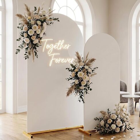 White Arch Backdrop Cover, 7.2FT,6.6FT,6FT Spandex Balloon Arch Cover for Backdrop Stand, Thick Wrinkle-Free Double-Sided Fabric Stretchy Background for Baby Shower, Wedding, Birthday Party Decoration in Kuwait