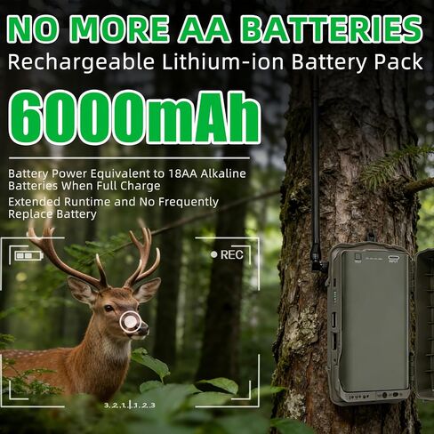 2 Pack 6000mAh Upgraded Battery for Stealth Cam Fusion, Deceptor, Connect Max, Flashback Hunting Cellular Trail Camera Rechargeable Lithium Battery Cartridge Replacement, with USB Charging in Saudi Arabia