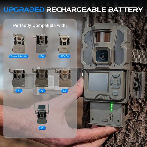 New Reveal Lipo Lithium Battery with 4 Port Battery Charger Compatible with Reveal Cellular Trail Camera Ultra, X Gen 3.0, Pro 3.0, X, X Pro, X Gen 2.0, XB, SK,Upgraded Solar Charge System (EM6-4A+1C) in Kuwait