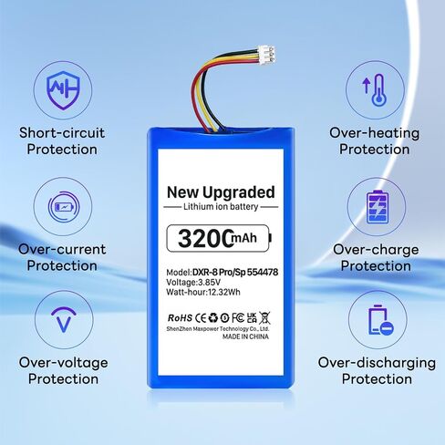 SHENMZ 3200mAh Replacement Battery for Infant Optics DXR-8 PRO and PRO SS | SP 554478 Baby Monitor Battery, (Note: Not Compatible with DXR-8) in Kuwait