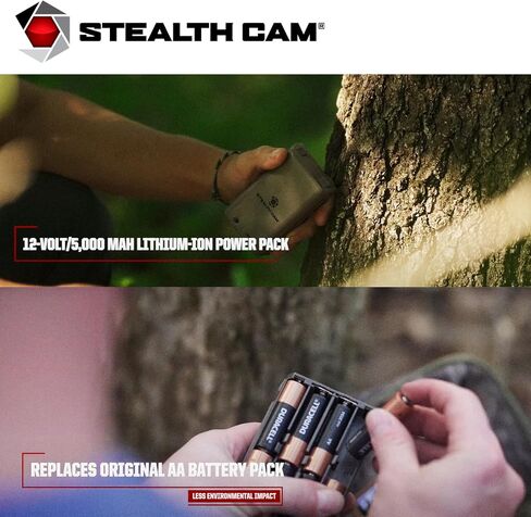 Stealth CAM FieldMax MAX-PAK Rechargeable 12-Volt/5000 mAh Lithium Battery Cartridge, Compatible w/Stealth Cam Hunting Cellular Trail Cameras, USB Charging Cable Included | 12V 5000mah Lithium Rechargeable Cartridge for Stealth Cam Trail Cameras, USB Char in Kuwait