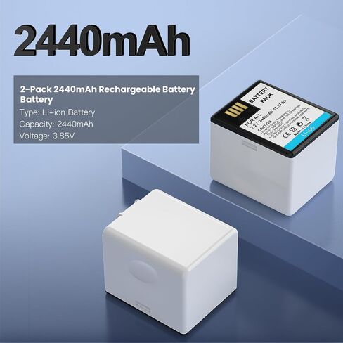 2-Packs 2440mAh Battery and Charger for Arlo Pro/Pro 2 | Compatible with Arlo Pro/Pro 2 and VMC4030 VMC4030P VMS4230 VMS4430 VMS4530 VMS4430P VMS4530P-100NAR VMA4400 Camera in Kuwait