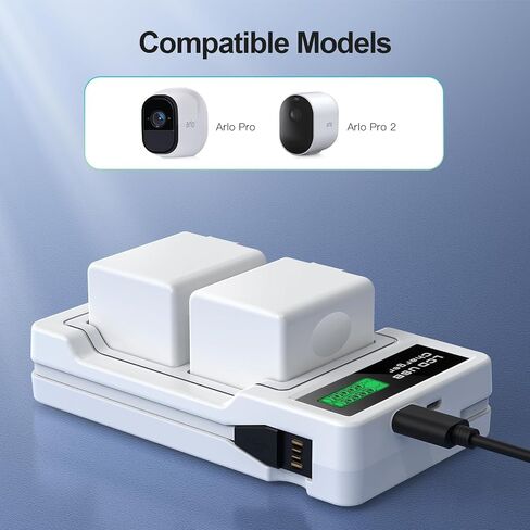2-Packs 2440mAh Battery and Charger for Arlo Pro/Pro 2 | Compatible with Arlo Pro/Pro 2 and VMC4030 VMC4030P VMS4230 VMS4430 VMS4530 VMS4430P VMS4530P-100NAR VMA4400 Camera in Kuwait