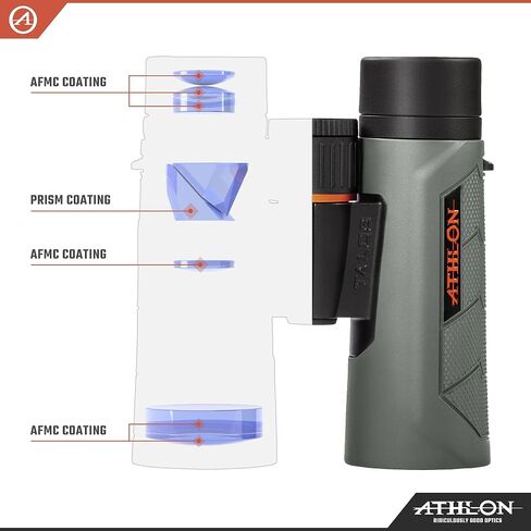 Athlon Optics 8x42 Talos G2 HD Binoculars with Eye Relief for Adults and Kids, High-Powered Binoculars for Hunting, Birdwatching, and More in Kuwait