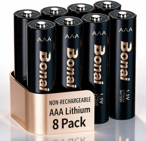 BONAI 24-Pack AAA Lithium Batteries, Constant 1.5V for Smart Home, Office & Professional Gear, 10-Year Shelf Life, Leak-Resistant Reliable Backup Cells | 1.5V, 10-year shelf life, leak-resistant, all-weather, perfectly fits for smart door locks and trail  in Saudi Arabia