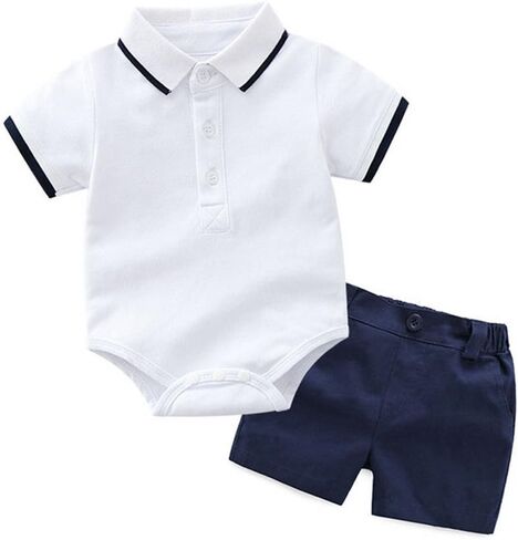 Baby Boys Short Sleeve Polo Shirt+Short Pants Clothes Set in Kuwait