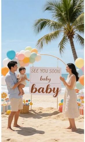علامة See You So Baby - بيضاء مع نص بني، ديكور حائط معلق، زينة حمام الطفل (ملصق See You قريبًا) in Kuwait