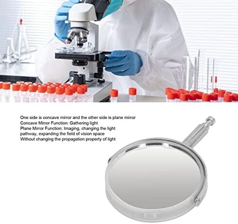 Microscope Reflecting Mirror, Plane Concave Mirror for XSP Series Biological Microscopes 360 Degree Rotation Light Reflector Replacement Part (Metal Bracket) in Kuwait