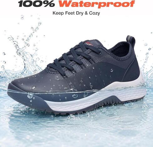 HISEA Women's Waterproof Lace-Up Walking Shoes Outdoor Trail Sneakers | Non-Slip TPU Hiking Shoes for All-Day Comfort, Breathable Neoprene Work Shoe, Lightweight Rain Boots for Walking Garden Yard in Kuwait