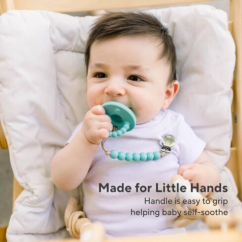 Ryan & Rose Cutie PAT All-in-One Pacifier and Teether Massaging Teething Ring and Hideaway Binky for Growing Babies (Canvas (3 Pack), Stage 1) in Kuwait