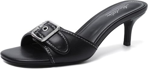 Mostrin Kitten Heels for Women Summer Mules Heels Stiletto Heeled Sandals Slip On Backless Dressy Womens Sandals in Saudi Arabia