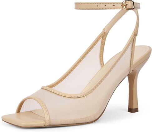 Modatope Womens Heels Square Open Toe High Heels Ankle Strap Heeled Sandals | Fashion Square Toe, Adjustable Strap, Womens Elegant Stiletto Heels for Weddings, Parties, Proms, Daily Wear in Kuwait
