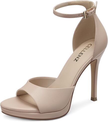 CELLENZ Strappy Women Heels Sandals: Open Toe Comfortable High Heel Sandal | 3.9 inch Stiletto Dress Office Formal Graduation Shoes Sexy Prom Dance Wedding Strappy Heel Pump Shoe in Kuwait