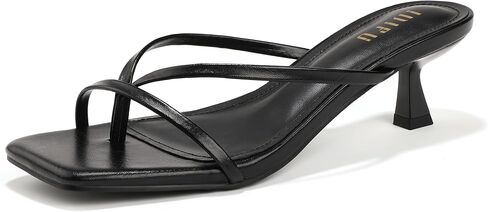 IDIFU IN1 Kitten Flip Flop Heels for Women Square Open Toe Low Heel | Wedding Bride Graduation Party Slide Dress Shoes Comfortable Cute Trendy Casual Thong Slip On Strappy Low Heeled Sandals in Kuwait