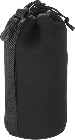 Camera Lens Bag, 3.5" IDx9.8" H Drawstring Lens Pouch with Thick Protective Neoprene, Lens Case for DSLR Camera Lens, Water Coffee Cups Black in Kuwait