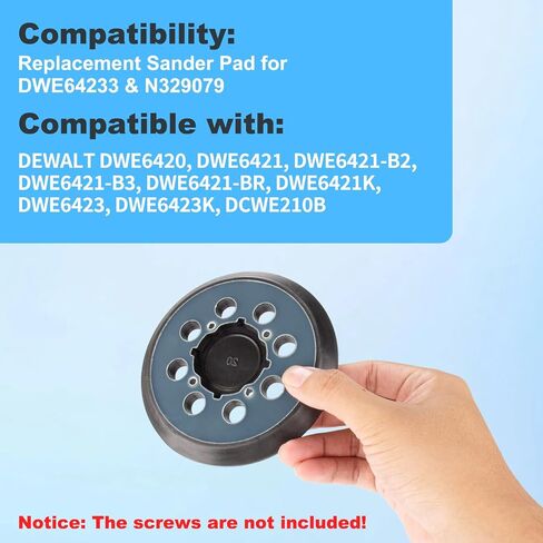 for Dewalt Orbital Sander Replacement Pad: 5 Inch 8 Hole Hook & Loop Pad for Dewalt Orbital Sander DWE6423, DWE6421, DCW210B, N329079 Model 4 Screw Holes 2-Pack in Kuwait