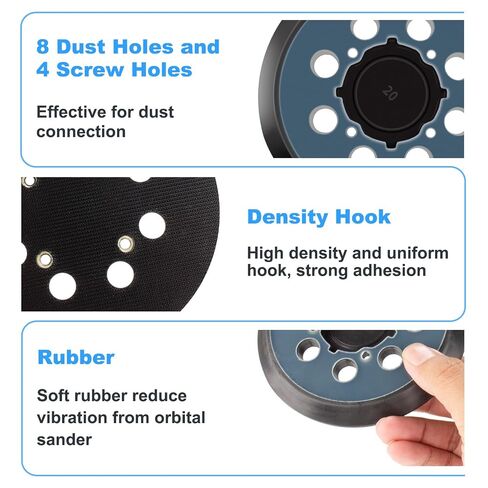 for Dewalt Orbital Sander Replacement Pad: 5 Inch 8 Hole Hook & Loop Pad for Dewalt Orbital Sander DWE6423, DWE6421, DCW210B, N329079 Model 4 Screw Holes 2-Pack in Kuwait