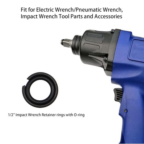10 Sets of 1/2" Impact Wrench Retainer Rings with O-Ring, Impact Retaining Ring Fit for Electric/Pneumatic Wrench in Kuwait
