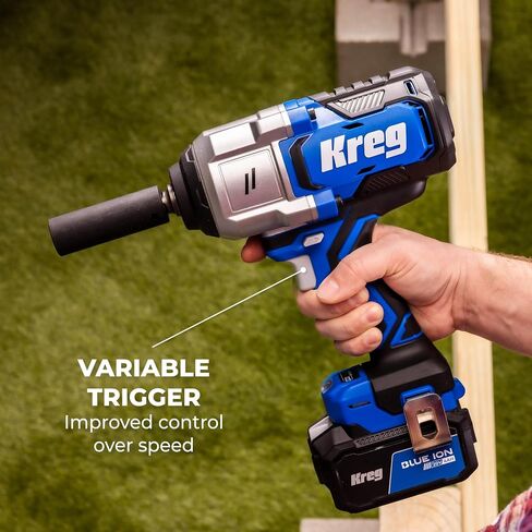 Kreg 20V Ionic Drive High Torque 1/2" Impact Wrench - Cordless Impact Wrench for Automotive & Construction - 4-Speed Control with Assist Mode & LED Light - Heavy Duty Tool - KPTWR050B in Kuwait