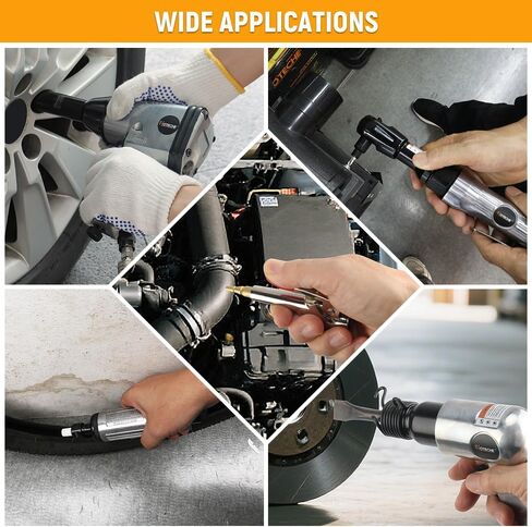 Hoteche 71-Piece Air Tool Kit | 1/2" Single-Hammer Air Impact Wrench (7000RPM), 1/2" Air Ratchet Wrench & Multiple Tools, Blow-Molded Case in Kuwait