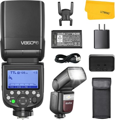 Godox V860III-S Flash for Sony, 2,4G TTL External HSS Flash 1/8000s, 480 Full Power Flashes, 10 Levels LED Modeling Lamp, Compatible for Sony Camera(Godox V860II-S Enhanced Version) in Kuwait