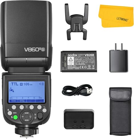 Godox V860III-S Flash for Sony, 2,4G TTL External HSS Flash 1/8000s, 480 Full Power Flashes, 10 Levels LED Modeling Lamp, Compatible for Sony Camera(Godox V860II-S Enhanced Version) in Kuwait
