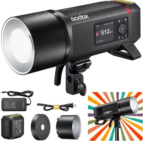 Godox AD600PRO II GN87 600W Outdoor Flash Strobe, 2.4G TTL Wireless, 1-Tap Sync with X3 Trigger,40W Bi-Color Modeling Light, 0.01-0.9s Recycle,1/8000s HSS Compatible with Canon,Nikon,Sony & More in Kuwait