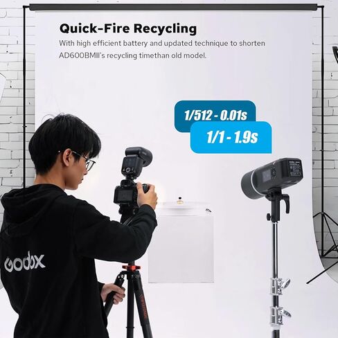 Godox AD600PRO II GN87 600W Outdoor Flash Strobe, 2.4G TTL Wireless, 1-Tap Sync with X3 Trigger,40W Bi-Color Modeling Light, 0.01-0.9s Recycle,1/8000s HSS Compatible with Canon,Nikon,Sony & More in Kuwait
