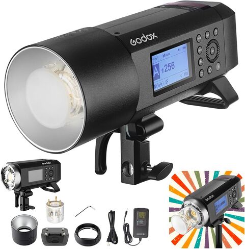 Godox AD600PRO II GN87 600W Outdoor Flash Strobe, 2.4G TTL Wireless, 1-Tap Sync with X3 Trigger,40W Bi-Color Modeling Light, 0.01-0.9s Recycle,1/8000s HSS Compatible with Canon,Nikon,Sony & More in Kuwait