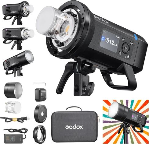 Godox AD600PRO II GN87 600W Outdoor Flash Strobe, 2.4G TTL Wireless, 1-Tap Sync with X3 Trigger,40W Bi-Color Modeling Light, 0.01-0.9s Recycle,1/8000s HSS Compatible with Canon,Nikon,Sony & More in Kuwait