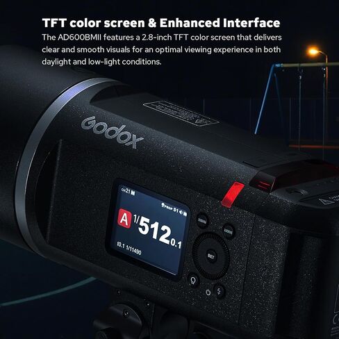 Godox AD600PRO II GN87 600W Outdoor Flash Strobe, 2.4G TTL Wireless, 1-Tap Sync with X3 Trigger,40W Bi-Color Modeling Light, 0.01-0.9s Recycle,1/8000s HSS Compatible with Canon,Nikon,Sony & More in Kuwait