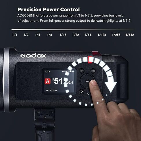 Godox AD600PRO II GN87 600W Outdoor Flash Strobe, 2.4G TTL Wireless, 1-Tap Sync with X3 Trigger,40W Bi-Color Modeling Light, 0.01-0.9s Recycle,1/8000s HSS Compatible with Canon,Nikon,Sony & More in Kuwait