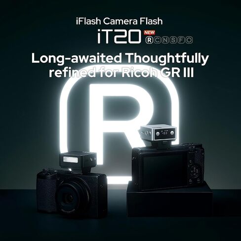 Godox iT20R Mini TTL Flash with iT20DF Diffuser for Ricoh GR III Series | Compatible with Ricoh GR III, GR IIIx and HDF Models, 700+ Full-Power Flashes, 1.5s Recycle Time, USB-C Charging and Filters in Kuwait