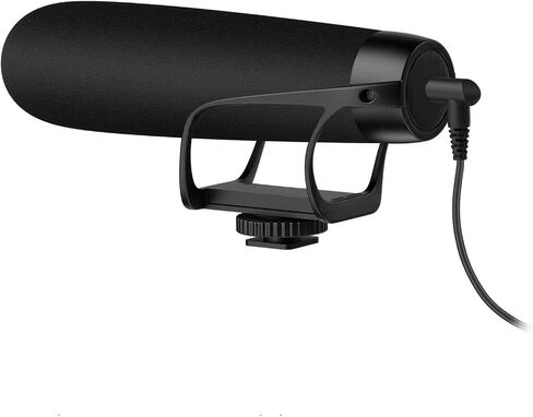 On-Camera 3.5mm Shotgun Microphone with Suspension Mount for DSLRs, Cameras, Camcorders, Mobile Devices, and Portable Audio Recorders. Super-Cardioid Polar Pattern for Voice Recording in Kuwait