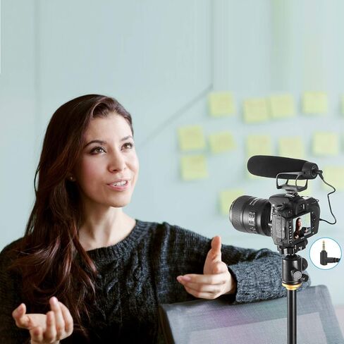 On-Camera 3.5mm Shotgun Microphone with Suspension Mount for DSLRs, Cameras, Camcorders, Mobile Devices, and Portable Audio Recorders. Super-Cardioid Polar Pattern for Voice Recording in Kuwait