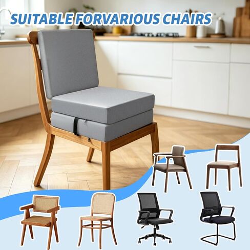 Booster Seat Cushion for Dining Table, Kids Toddler Booster Seat Height-Adjustable Cushion for Table, 3-in-1 Detachable Zipper Connection Height-Adjustable with Backrest in Kuwait