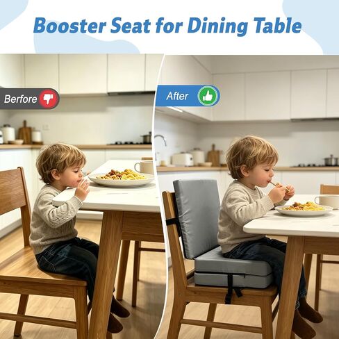 Booster Seat Cushion for Dining Table, Kids Toddler Booster Seat Height-Adjustable Cushion for Table, 3-in-1 Detachable Zipper Connection Height-Adjustable with Backrest in Kuwait