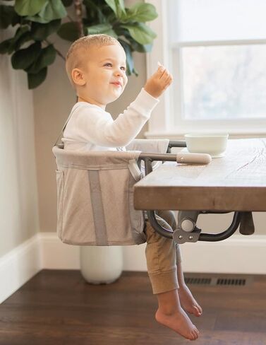 Regalo Easy Dinner Hook-On High Chair, Portable Clip-On Baby High Chair for Table, Foldable Travel High Chair with Storage Pocket, Rubber Grips to Protect Surfaces in Kuwait