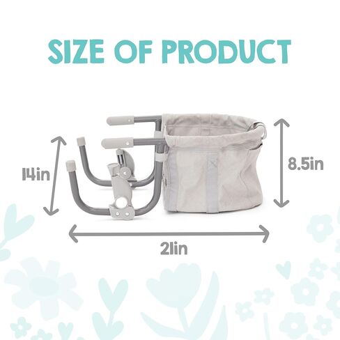 Regalo Easy Dinner Hook-On High Chair, Portable Clip-On Baby High Chair for Table, Foldable Travel High Chair with Storage Pocket, Rubber Grips to Protect Surfaces in Kuwait