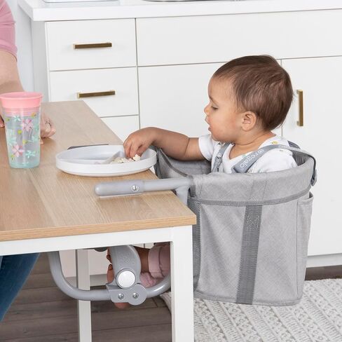 Regalo Easy Dinner Hook-On High Chair, Portable Clip-On Baby High Chair for Table, Foldable Travel High Chair with Storage Pocket, Rubber Grips to Protect Surfaces in Kuwait
