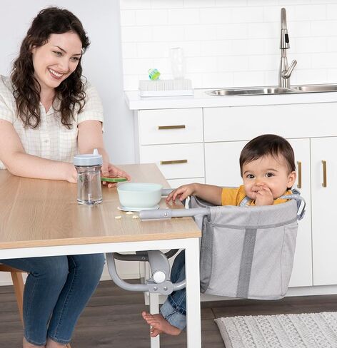 Regalo Easy Dinner Hook-On High Chair, Portable Clip-On Baby High Chair for Table, Foldable Travel High Chair with Storage Pocket, Rubber Grips to Protect Surfaces in Kuwait