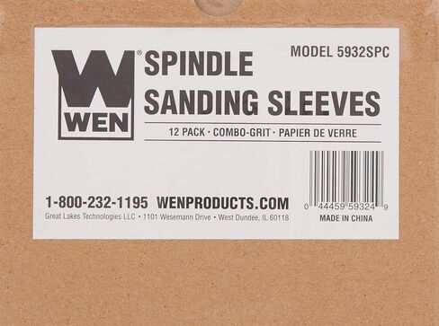 WEN 5932SPC Replacement Spindle Sanding Sleeves, Assorted Sandpaper Grits, 12 Pack in Kuwait