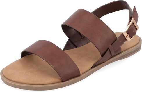 Journee Collection Women's Lavine Multi Strap Flat Sandals in Kuwait