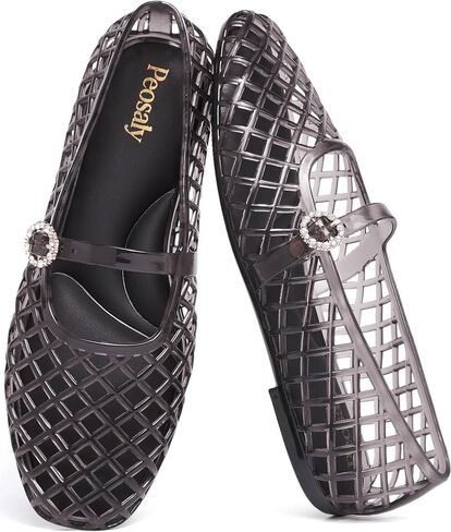 Flats for Women Comfortable Slip On Pointed Toe Womens Jelly Shoes | Women’s closed-toe jelly flats for everyday wear, with easy slip-on comfort for shopping, travel, and casual outfits in Kuwait